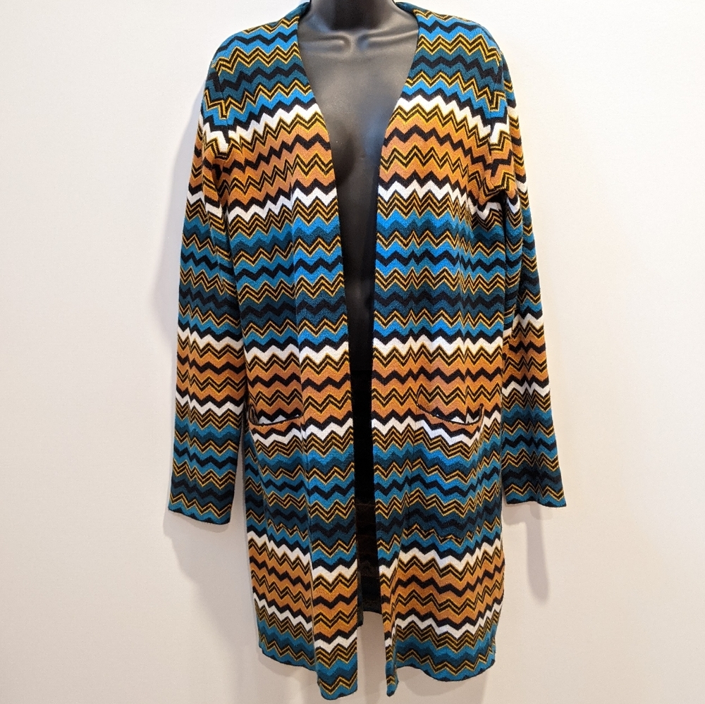 Forever 21 Chevron print open front duster Large